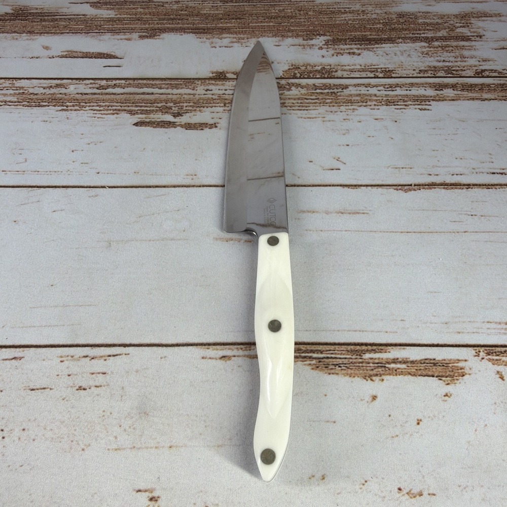 Cutco 1728 Classic White Pearl Handle Petite Chef Knife 7.6" Blade Used